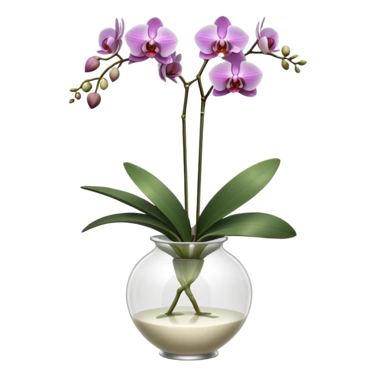 Orchid + glass vase, Window Plant. sticker