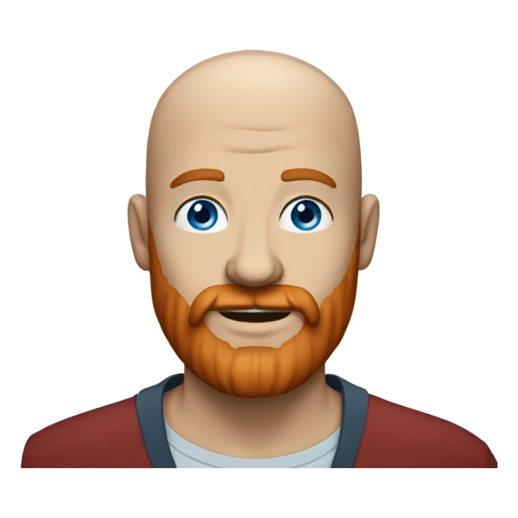 Blue eyes man with bald head and red beard sticker
