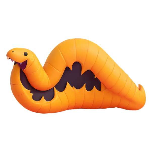 sandworm from Dune, stylized as a seamless emoji body part, designed to tile seamlessly side by side, matching style and color for continuous look sticker