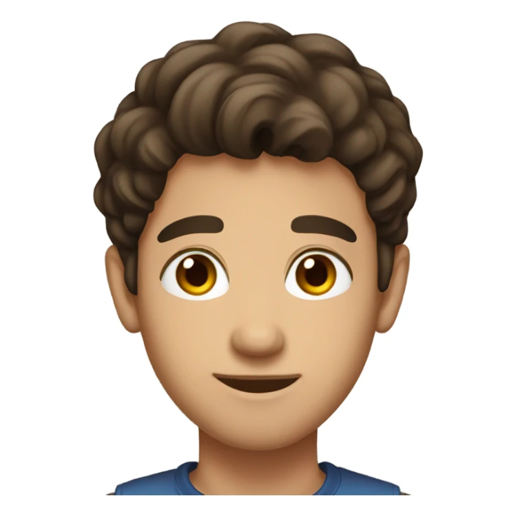 Cute young brunette man with brown eyes sticker