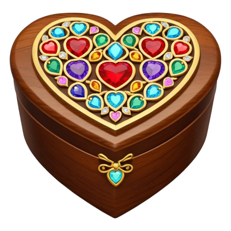 wood heart jewel box sticker