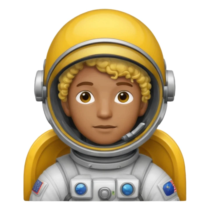 Astronauts, Young, male, dark skin, yellow curly hair sticker