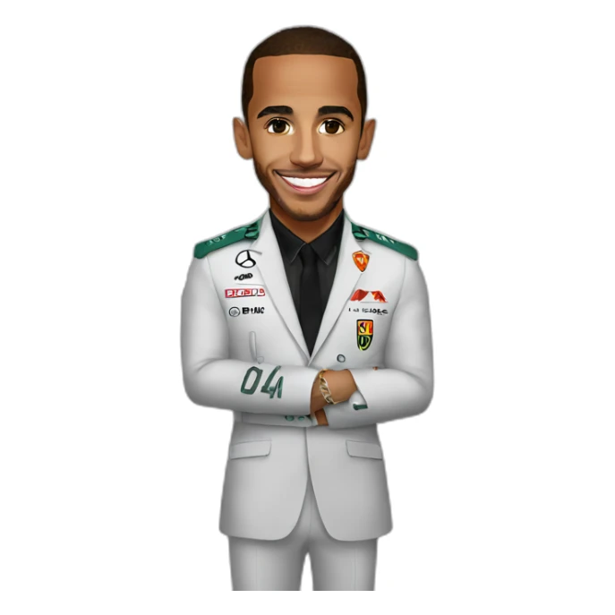 lewis hamilton on ferrari suit sticker