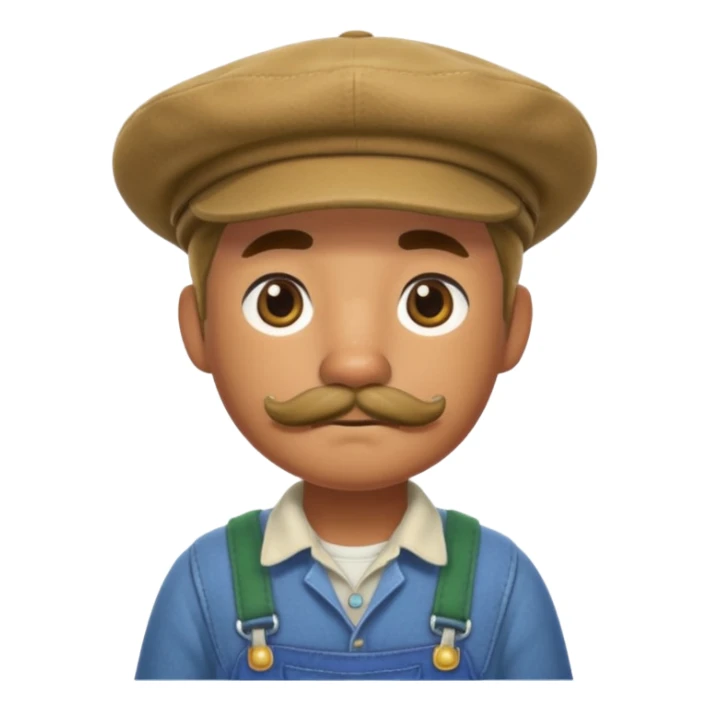 Animal crossing character, famer with a beret and a mustache  sticker