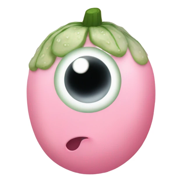 Baby pink cucumber eye emoji sticker