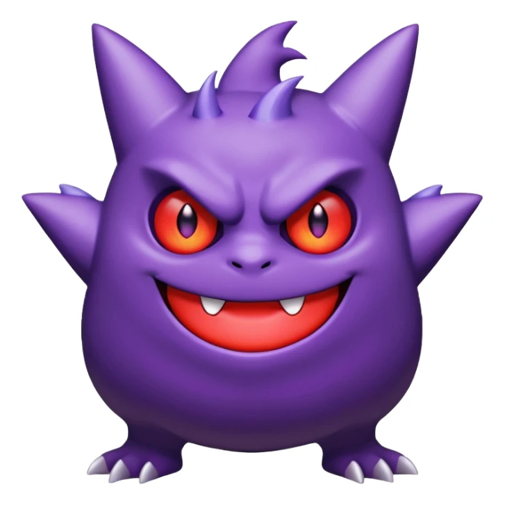 Gengar the Pokémon, full body, glowing red eyes sticker