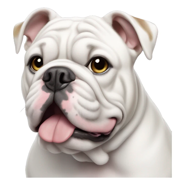 White and lilac English bulldog  sticker