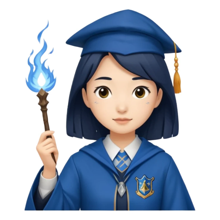 Ravenclaw Asian woman casting a spell  sticker