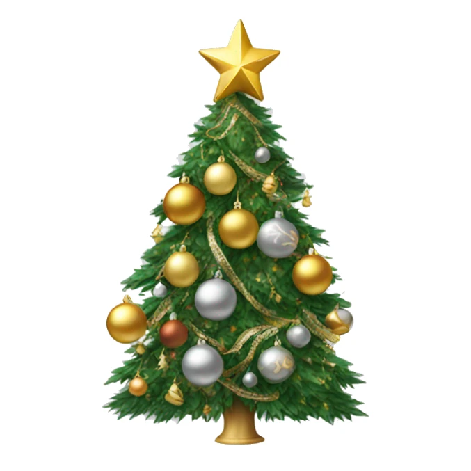 christmas tree with gold and silver ornaments sticker