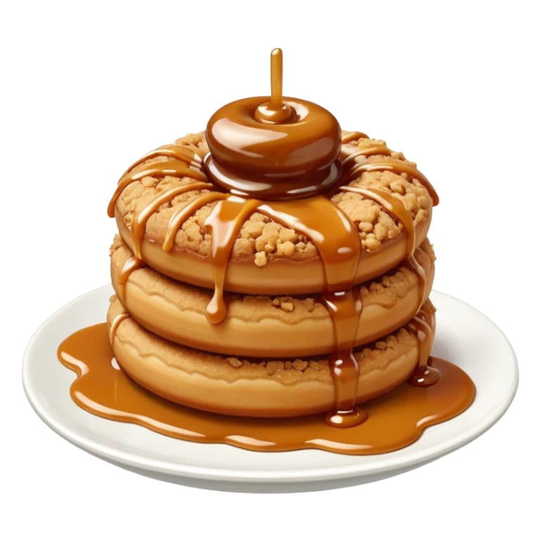 Small doughnuts with a very crumbly biscoff crumble on top and sauce drizzled only  sticker