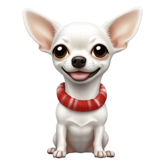 white christmas Chihuahua ￼ sticker