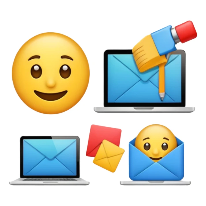 Emoji depicting the process of building a website sticker