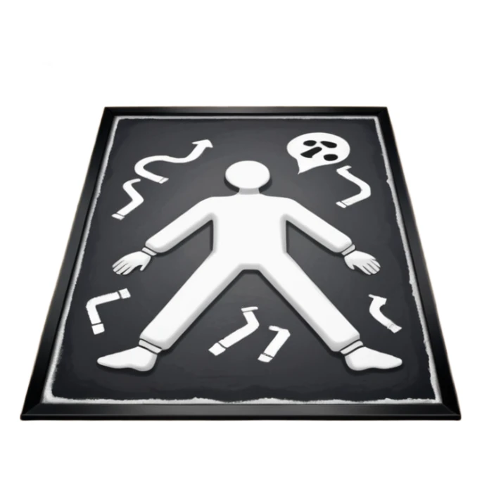 crime scene body drawing with white chlak on the floor sticker