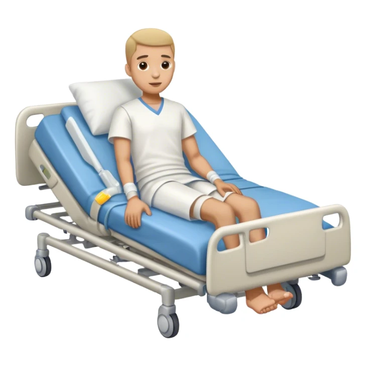 guy with a Broken leg in a hospital sticker