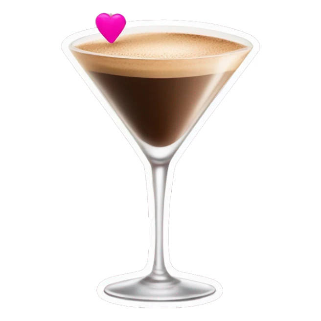 espresso martini with a pink lipstick kiss mark sticker