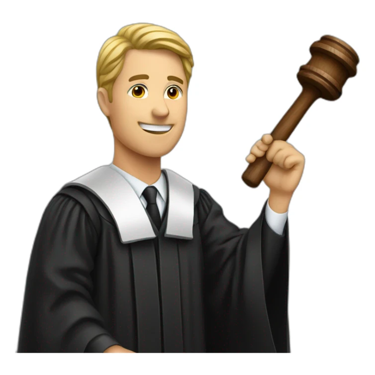 male judge with hammer sticker