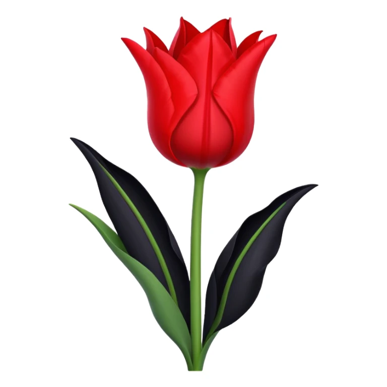 goth tulip with black petals with a single red streak sticker