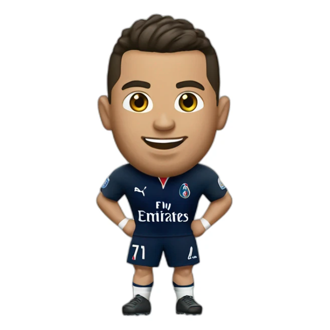 Ronaldo avec le maillot de Paris et fait sa célébration sticker