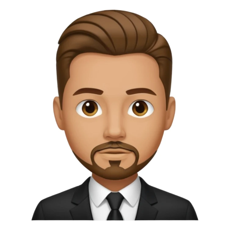 a man with great jawline , slicked back hair , goatee on his face sticker