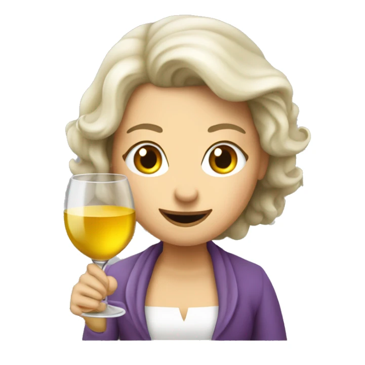 Langhaarige schicke Dame mit Weißwein  sticker