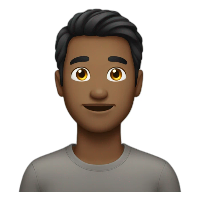 Guy with middle part hair black hair  sticker