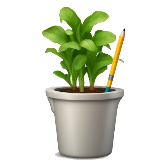 Pencil in a pot irrigated sticker