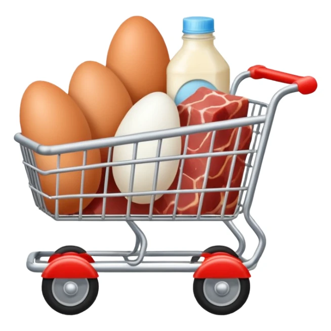carrito de compras leche huevos carne pues que se vean sticker
