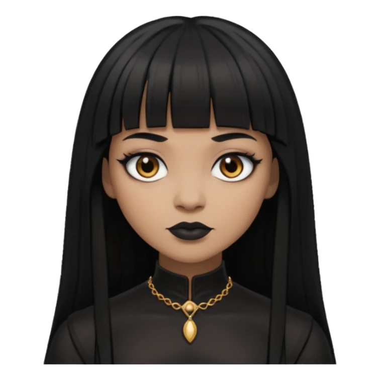 vampira gótica parda de cabelo preto e franja sticker