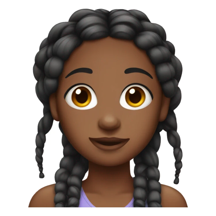 A pretty black girl with braids  sticker