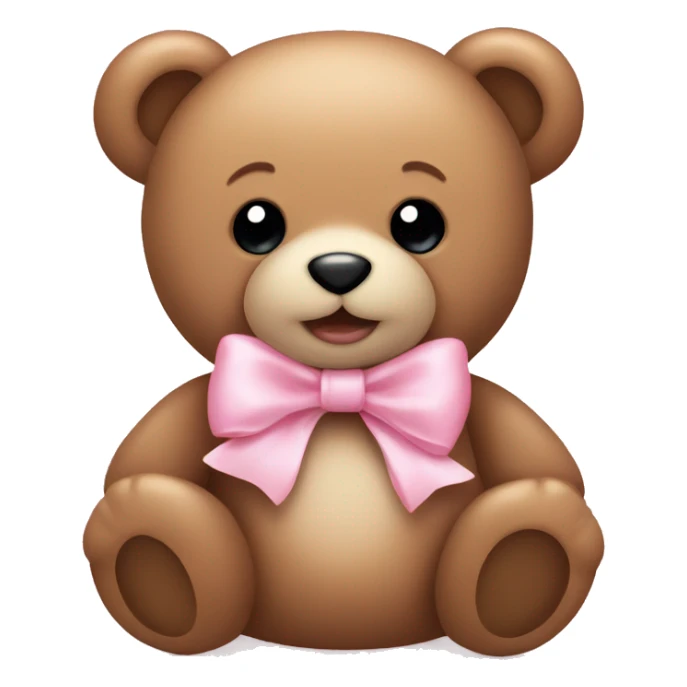 Teddy bear with baby pink bow sticker