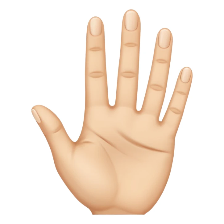 A hand with five fingers raises three fingers and lowers two fingers sticker