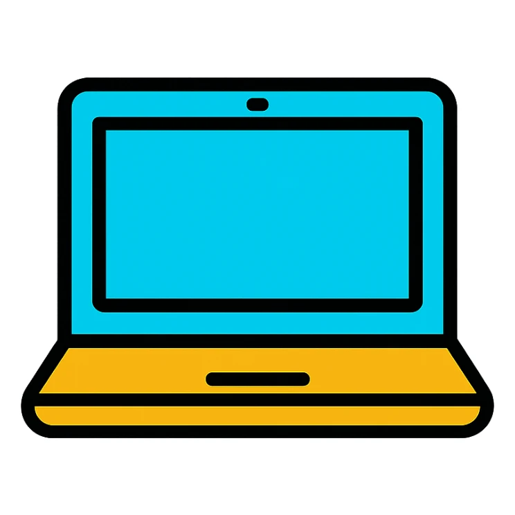 laptop icon, simple and modern sticker