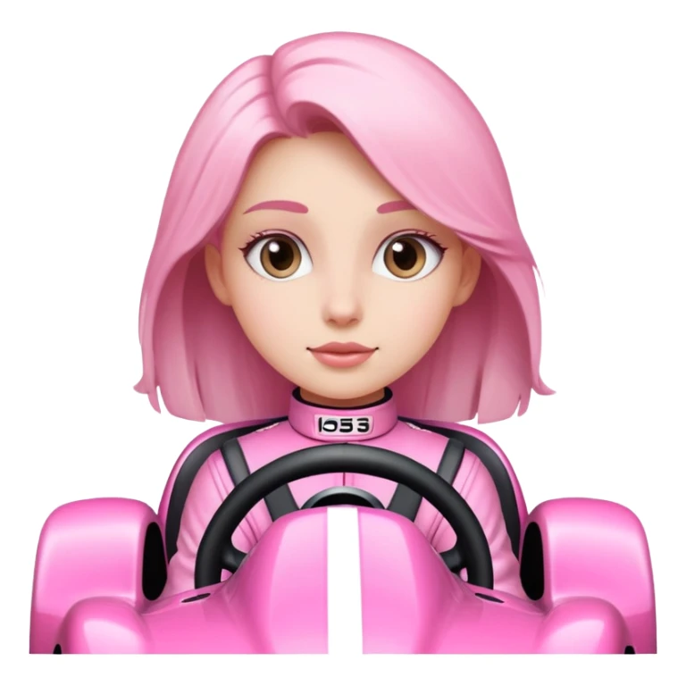 Girl in a pink race car sticker