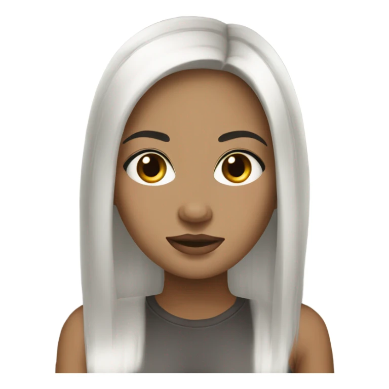 black straight hair white girl sticker