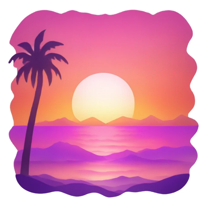 sunset sticker