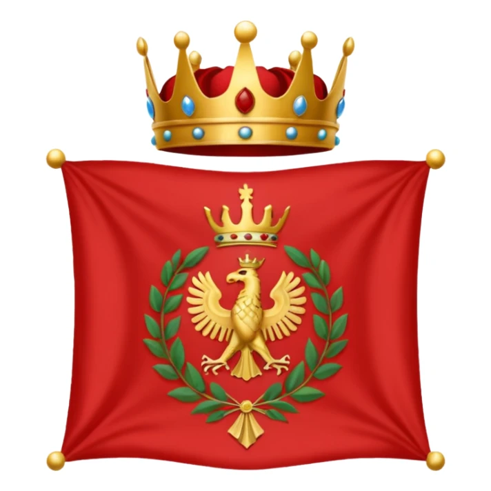 peux tu me générer le drapeau de l'empire romain en mode emoji drapeau basique avec une couronne de l'aurier et avec un texte SPQR au milieux sticker