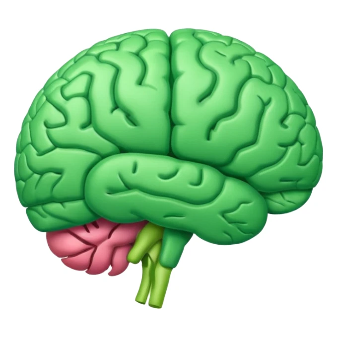 green brain with health logo plus on it sticker