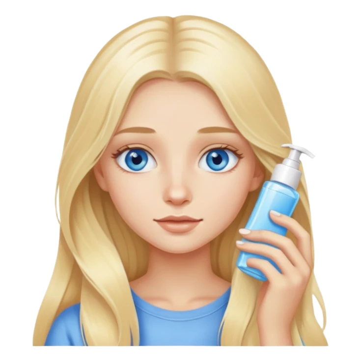 Skincare night blonde long haired girl with blue eyes sticker