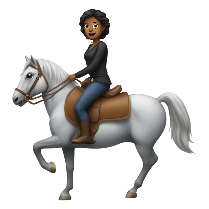 woman riding cat like a horse sticker