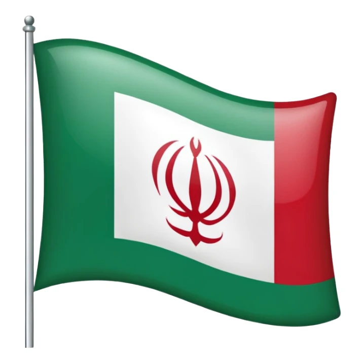 square iranian flag green white and red, green on top  whiite in middle red at the bottom sticker