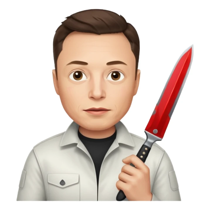 elon musk with knife sticker