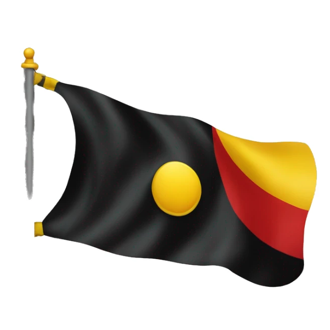 red and black flag with a medium sized yellow circle in the middle  sticker