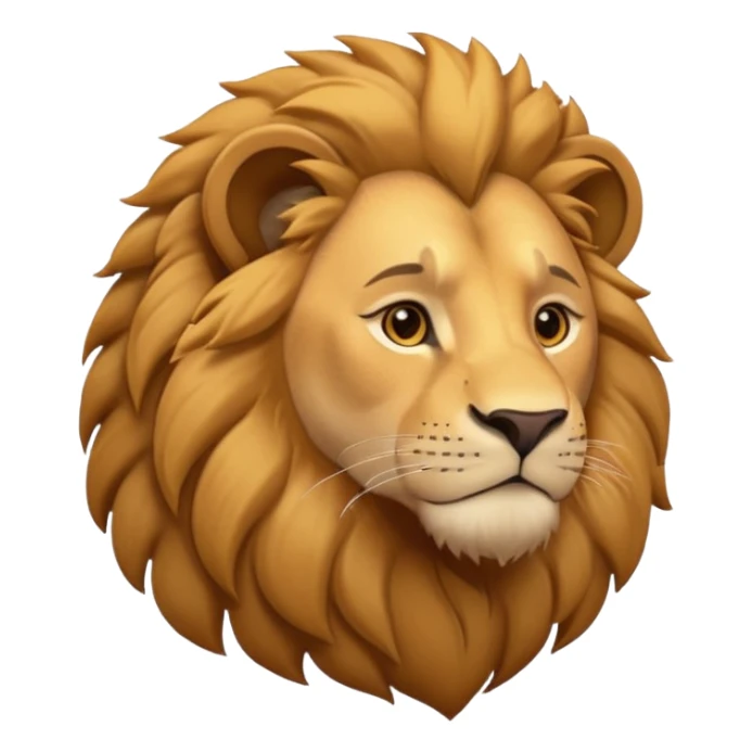 panthera leo male style wild, full flat  cute side profile design in 3d soft l centered composition cartoon style128x128 pixels sticker