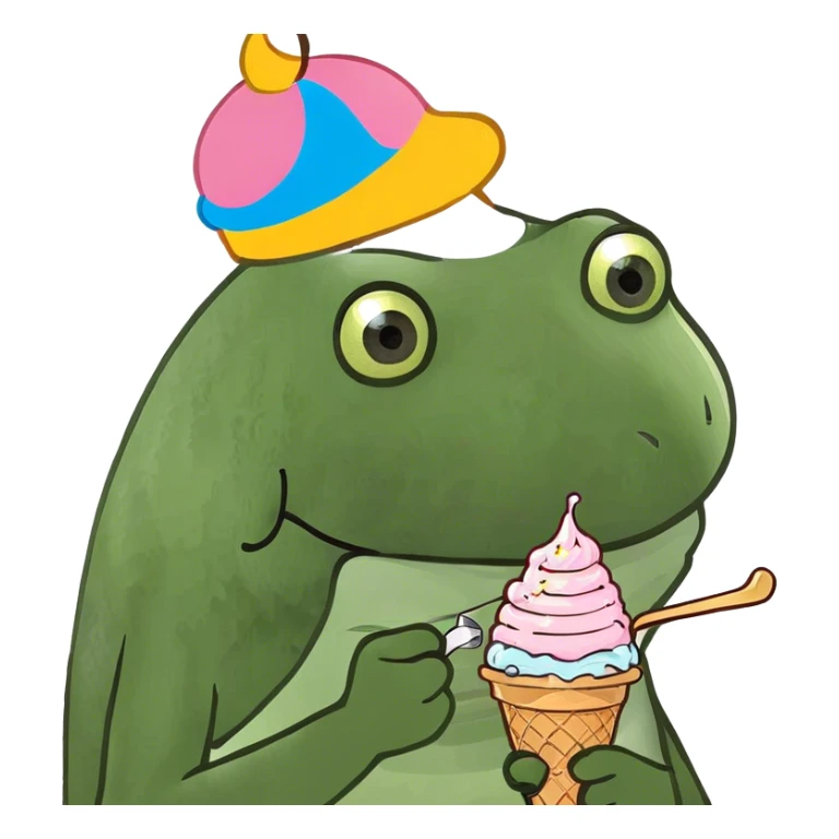 Panda eating ice cream sticker