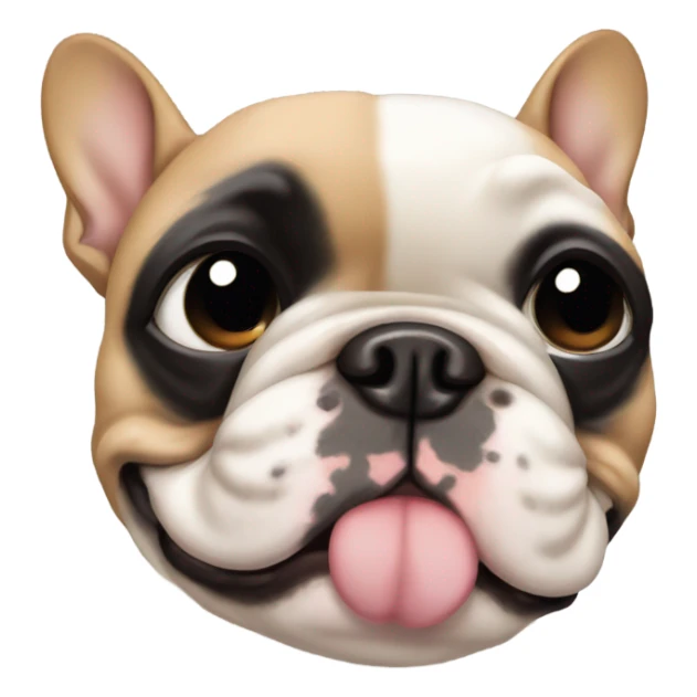 Fawn French bulldog with black face winking eye sticker