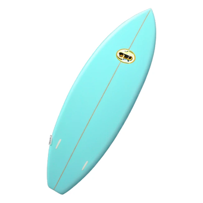 pastel blue tropical surfboard sticker