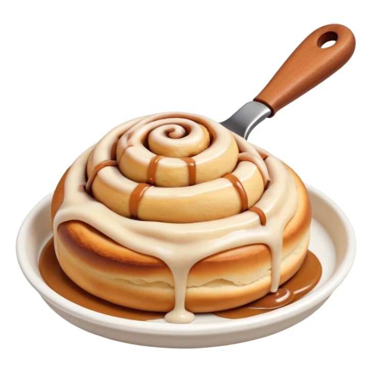 Cookie dough scoop on top of cinnamon roll sticker
