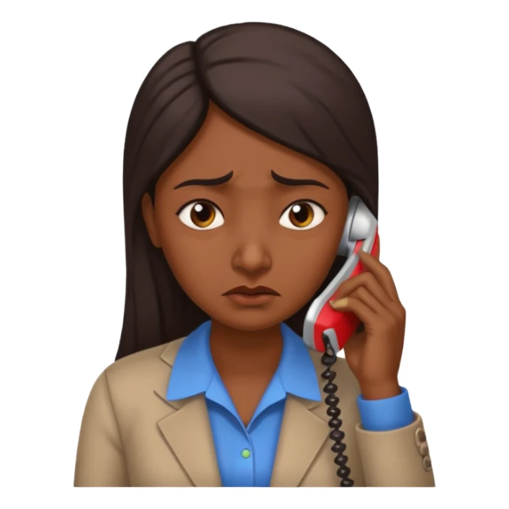 generate an indian female teacher calling. looking upset sticker