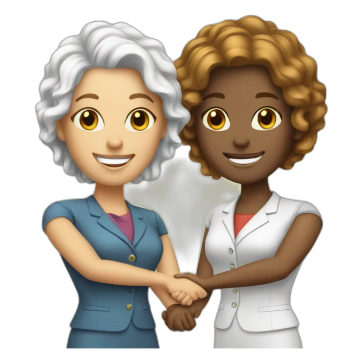 two white business women with different hair colors shaking hands sticker