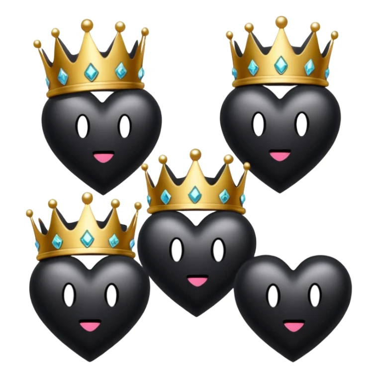 Black Hearts and crowns with glitter and the words boss bitch sticker